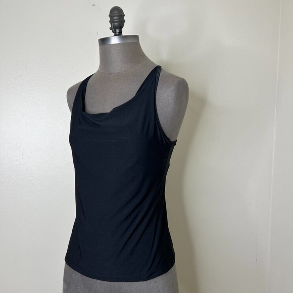 ELIZA AUDLEY Black Athletic Racerback Push Up Top Built in Bra Small - Picture 3 of 8